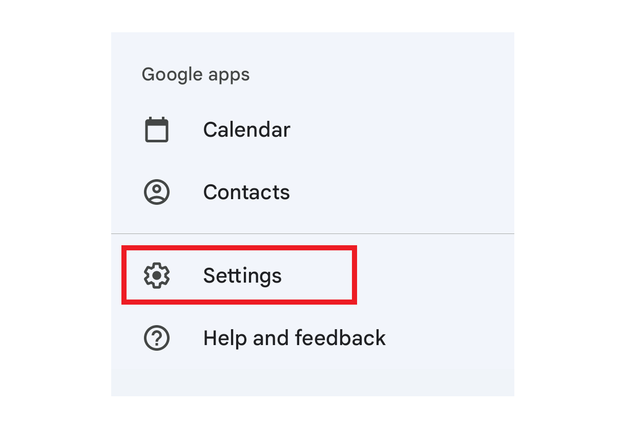 Gmail app settings
