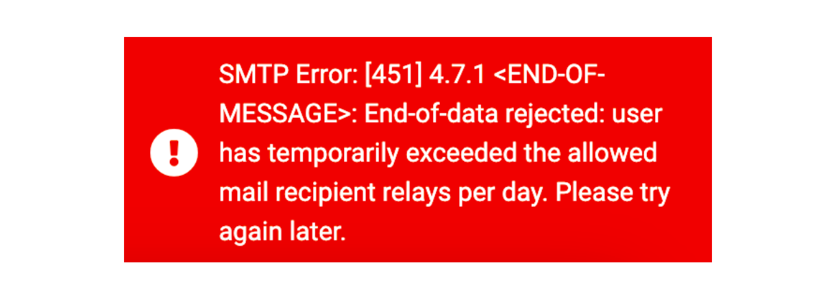 Send limit exceeded notice