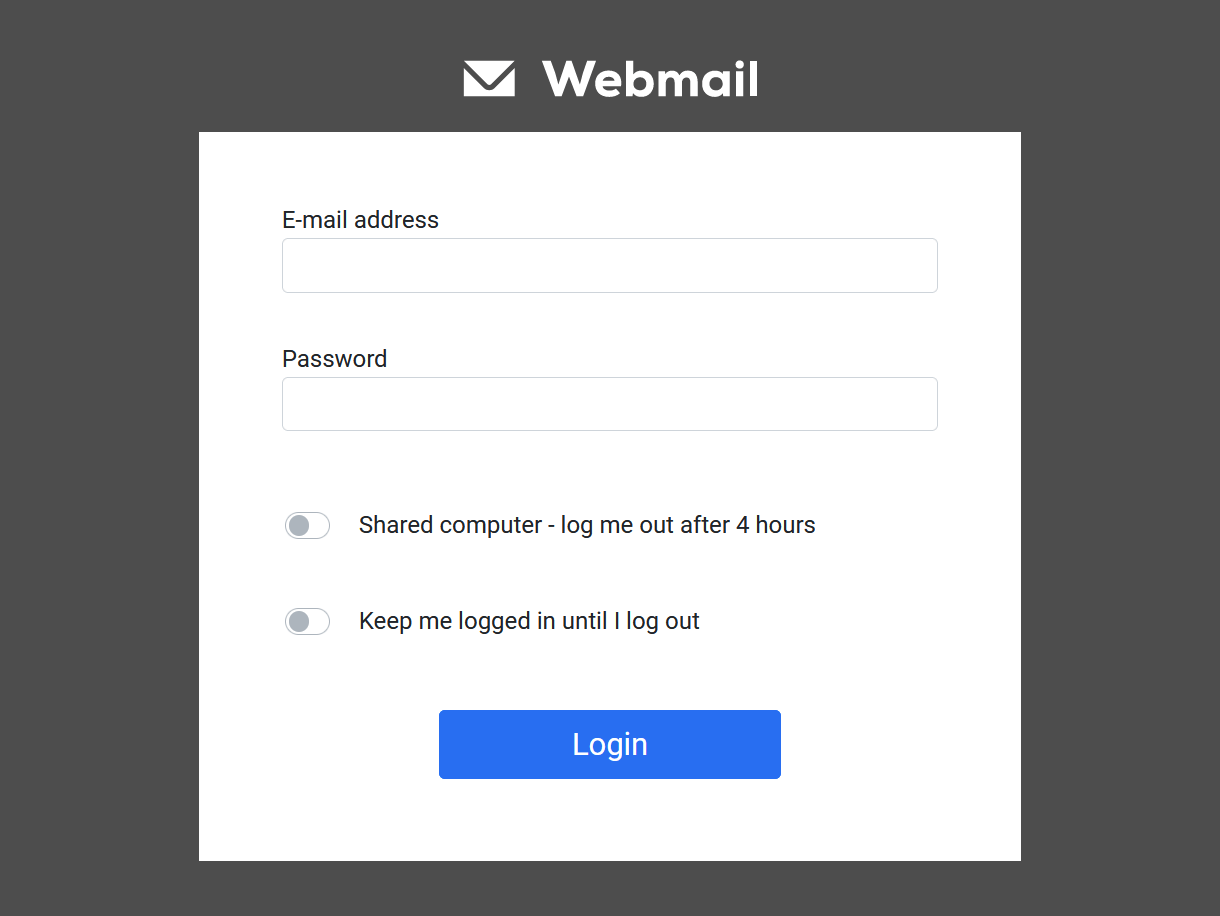 Log into the webmail interface
