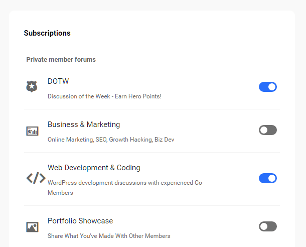 Hub2 Community subscriptions