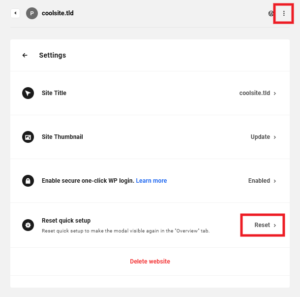 Reset the Quick Setup wizard in the Hub
