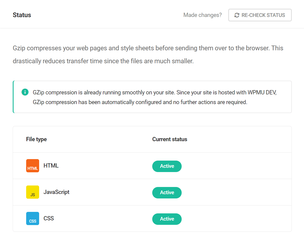 Gzip compression