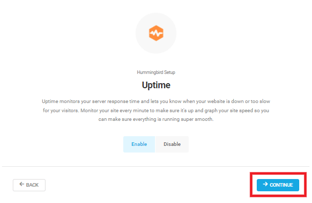Hummingbird wizard enabling or disabling uptime