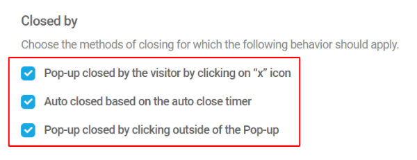 Closed by Checked Options