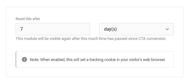 Set cookie expiration for visibility after CTA conversion