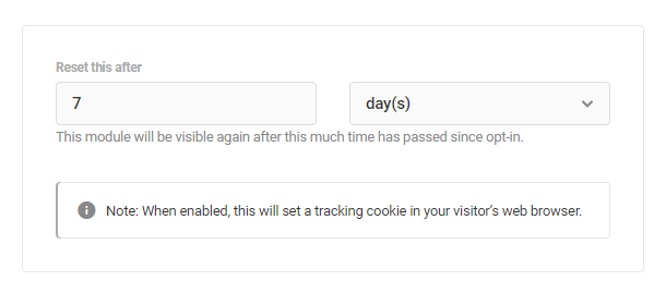 Set cookie expiration for visibility after opt-in