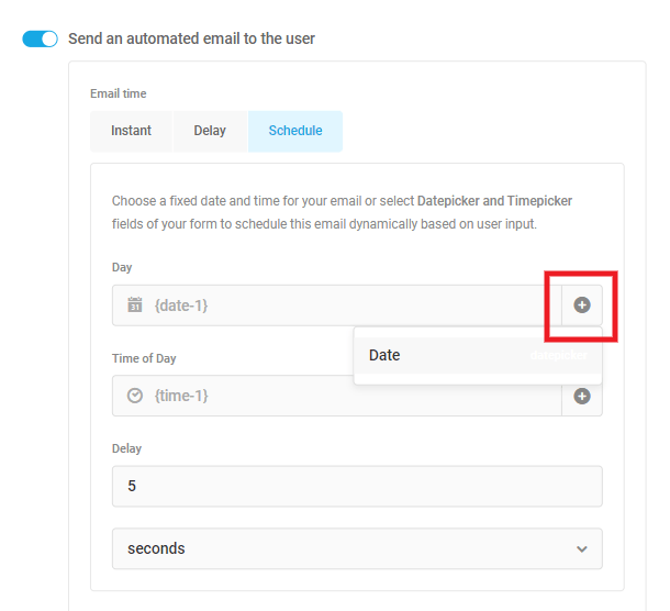 Schedule automated emails to users in Hustle