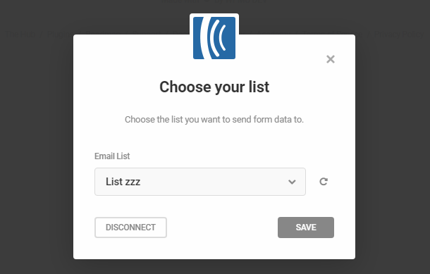 Select Aweber list in Hustle opt-in module