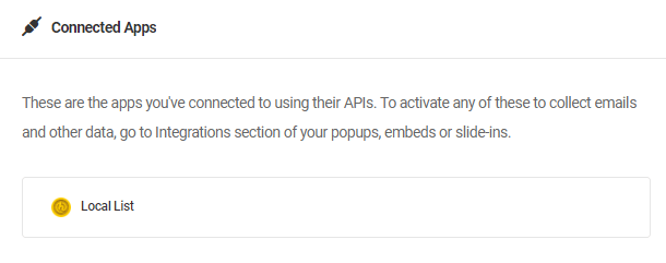 Connected Apps on Hustle integration screen