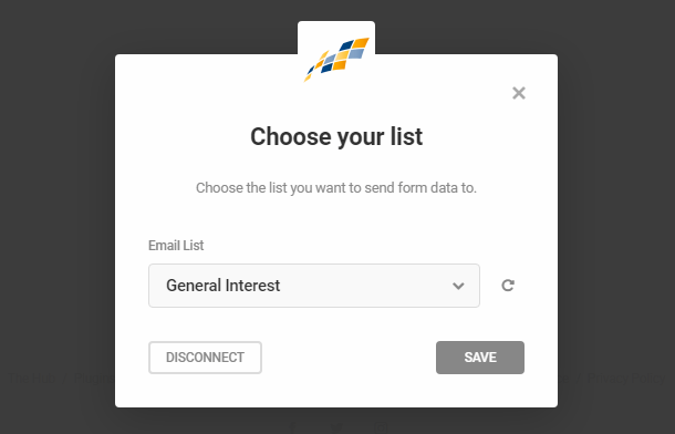 Select Constant Contact list in Hustle opt-in module
