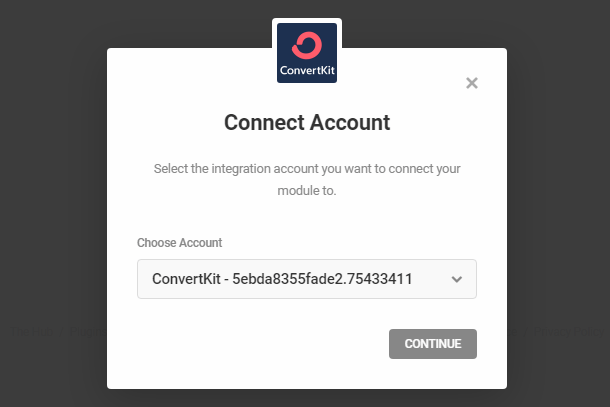 Connect to ConvertKit account in Hustle opt-in module