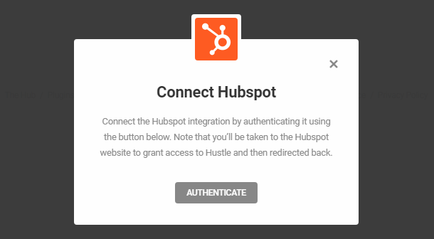 Connect to HubSpot account in Hustle opt-in module