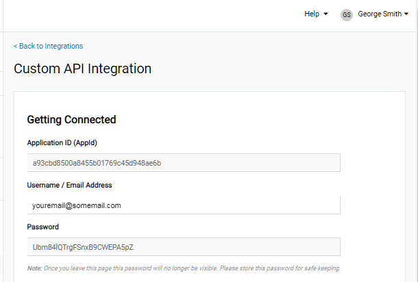 Step 3 to create new app at iContact for integration with Hustle