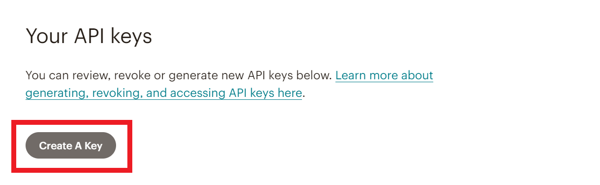 Create new Mailchimp API key for integration with Hustle