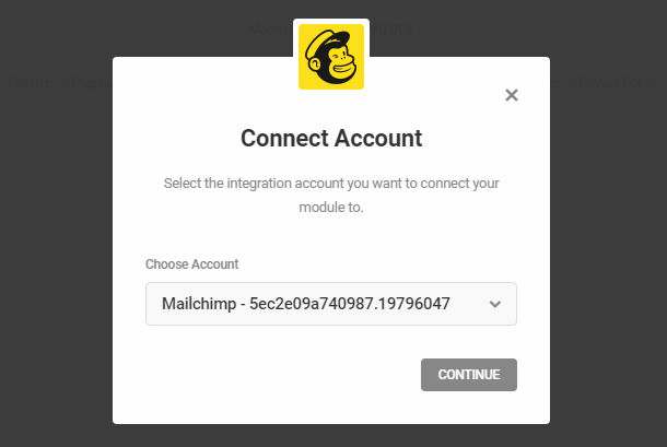Connect to Mailchimp account in Hustle opt-in module