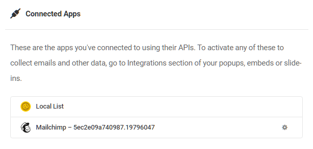 Mailchimp successfully integrated with Hustle