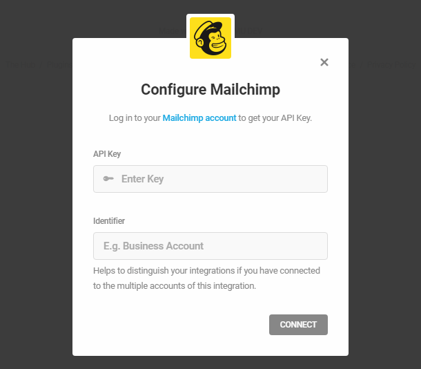 Connect to Mailchimp account in Hustle opt-in module