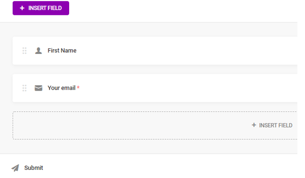 Showing email form fields and how you can add new ones