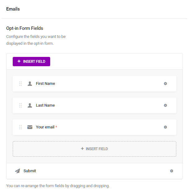 Email filed settings in Hustle modules