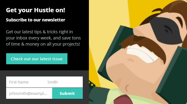Compact Hustle popup module layout