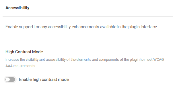 Accessibility options in Hustle