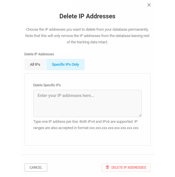 Delete specific IP addresses in Hustle