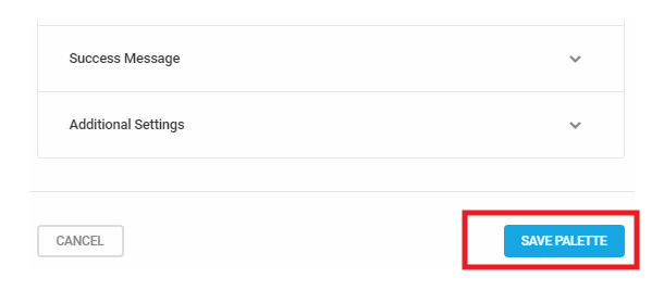 Save a custom color palette in Hustle settings