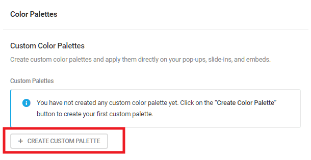 Create custom color palettes to use in any Hustle module