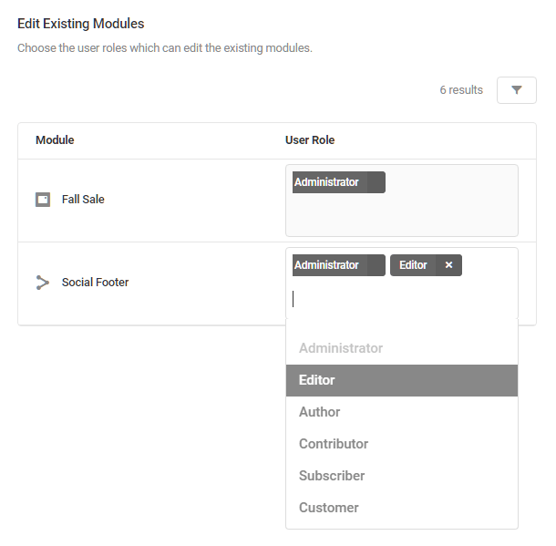Adjust access per user role in Hustle