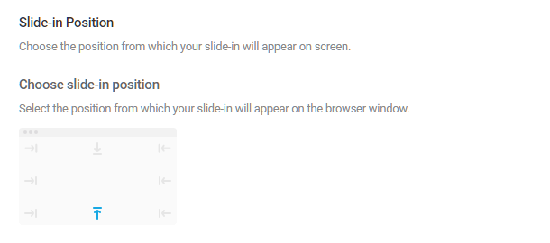 Position options in Hustle Slide-In module