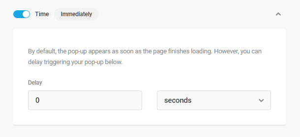 Behavior option to show a module after a specified time