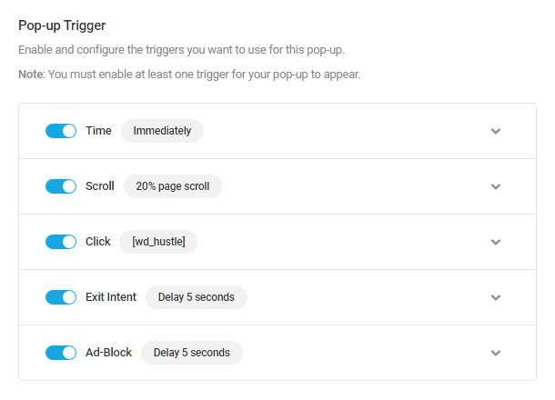 Module triggers in Hustle