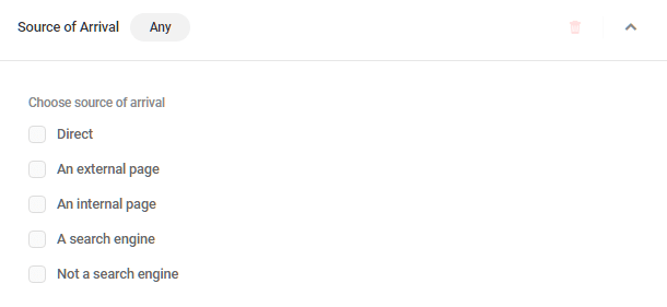 Source of arrival visibility condition in Hustle modules