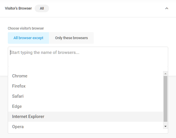 Visitor browser visibility condition in Hustle modules