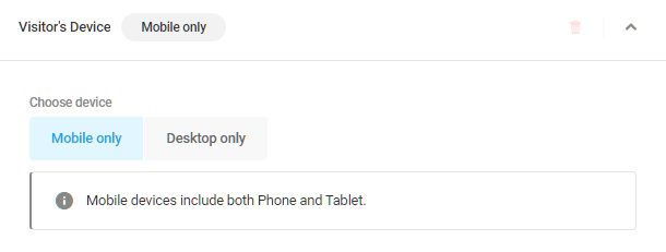 Visitor device visibility condition in Hustle modules