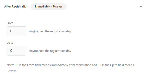 After registration visibility condition in Hustle modules