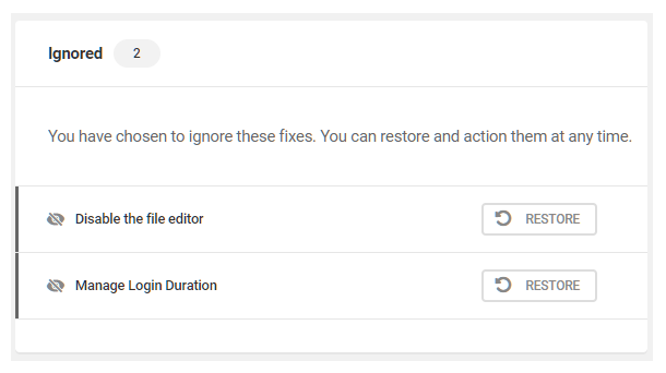 Restore an ignored issue in Defender security tweaks