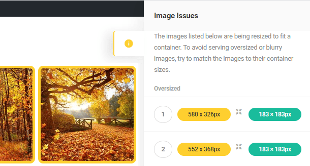 image issues sidebar