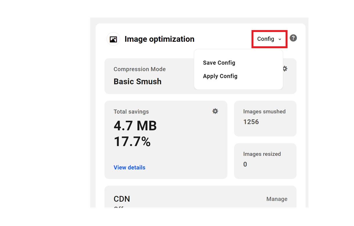image optimization config