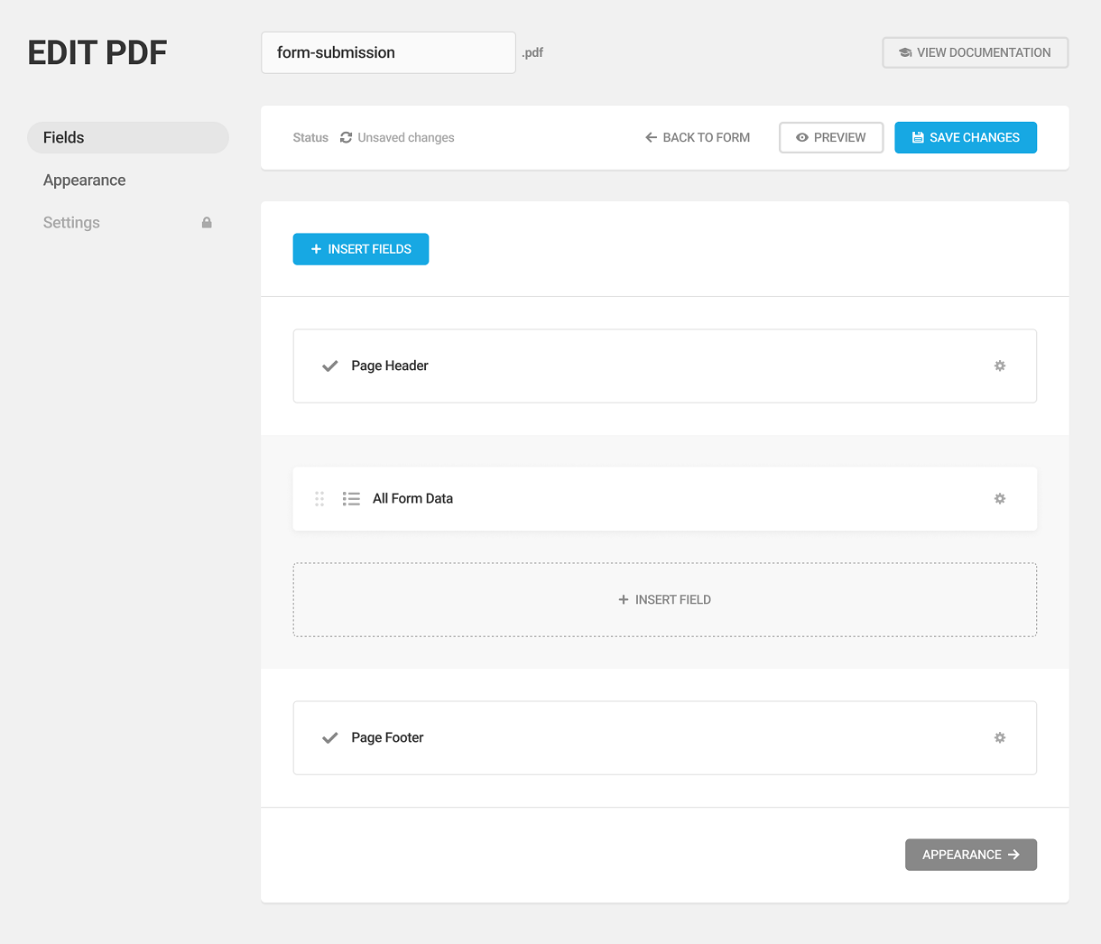 insert pdf fields