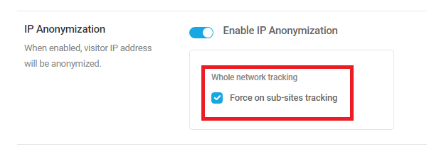 IP anonymization settings