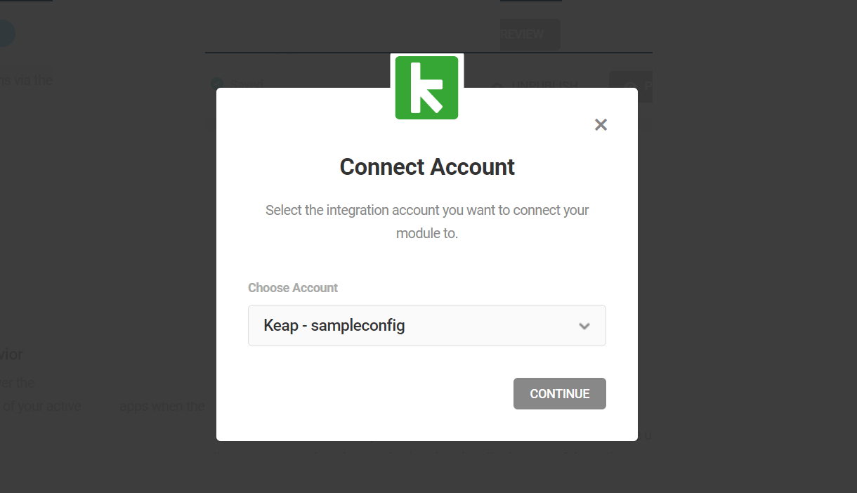 Keap Account Configuration