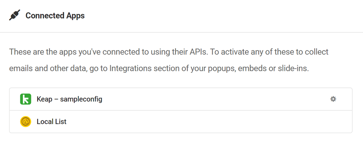 Keap Connected Apps