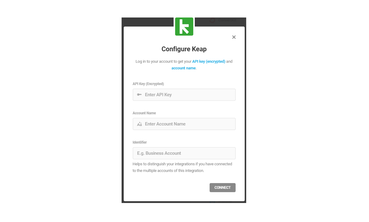 Keap Integration Modal