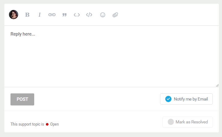 reply to support ticket