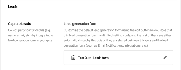 The lead generation form.