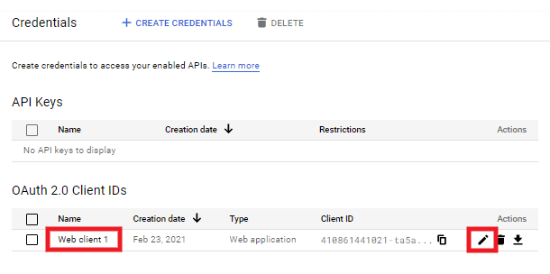 Find Oauth client credentials