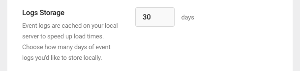 Logs storage time (in days)