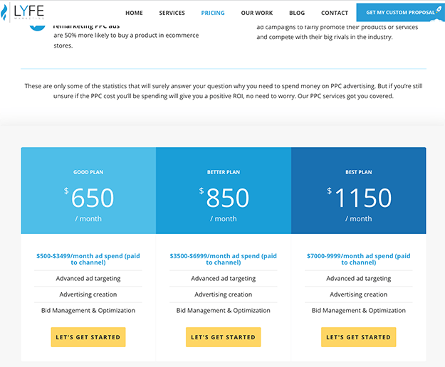 Lyfe pricing plans.