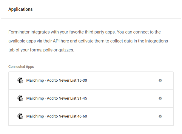 Mailchimp app connected multiple times to Forminator